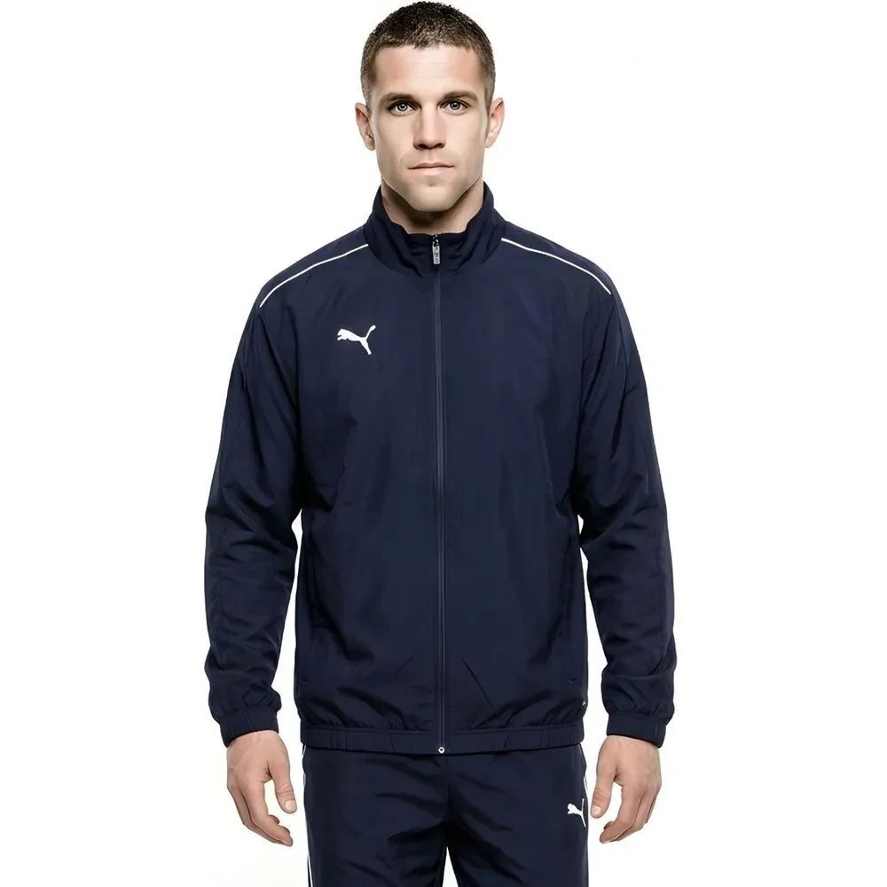 Puma Navy Blue Mens Performance Light Weight Zipper Windbreaker Jacket Size L